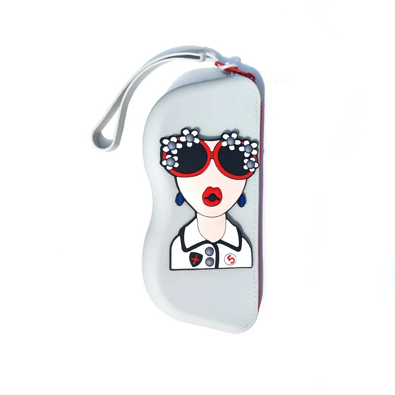 SWANS Silicone Glasses Case – Waterproof Portable Hanging Eyeglasses Case SWANS GRAY