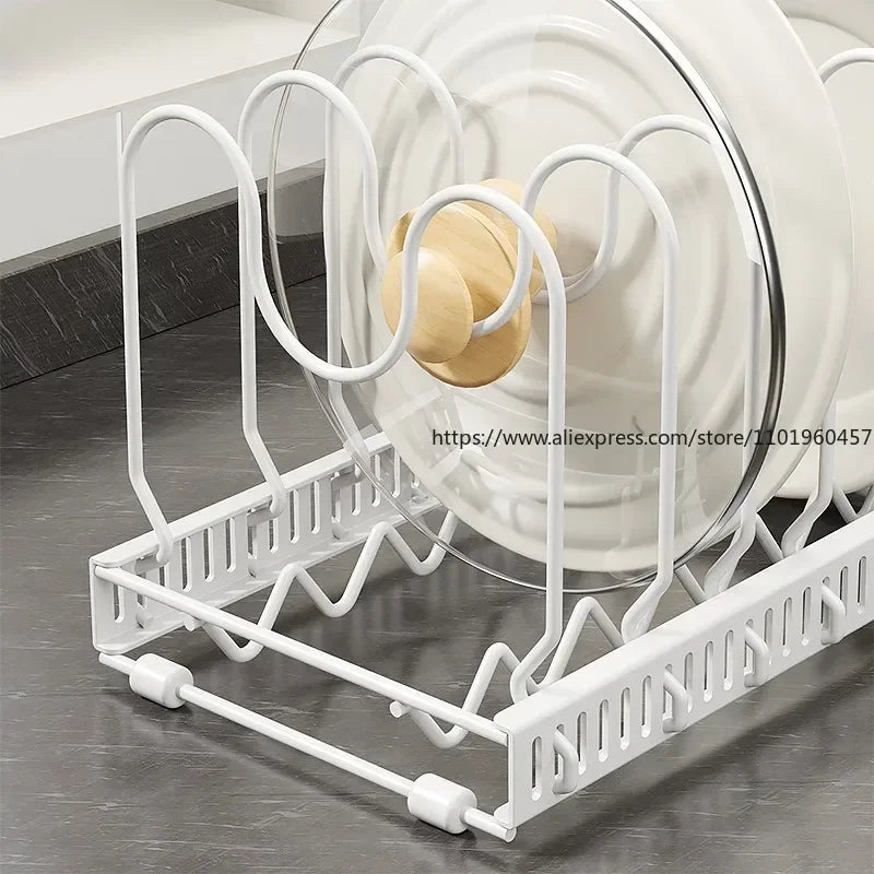 SWANS Adjustable Pan Pot Cookware Storage Rack & Dish Organizer Cookware Storage Rack SWANS