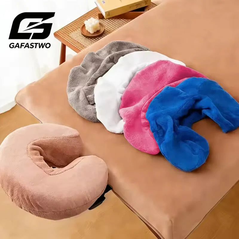 U-Shape Spa Pillow Cover – Washable Face Rest Cradle Pillowcase Spa Pillow Cover SWANS