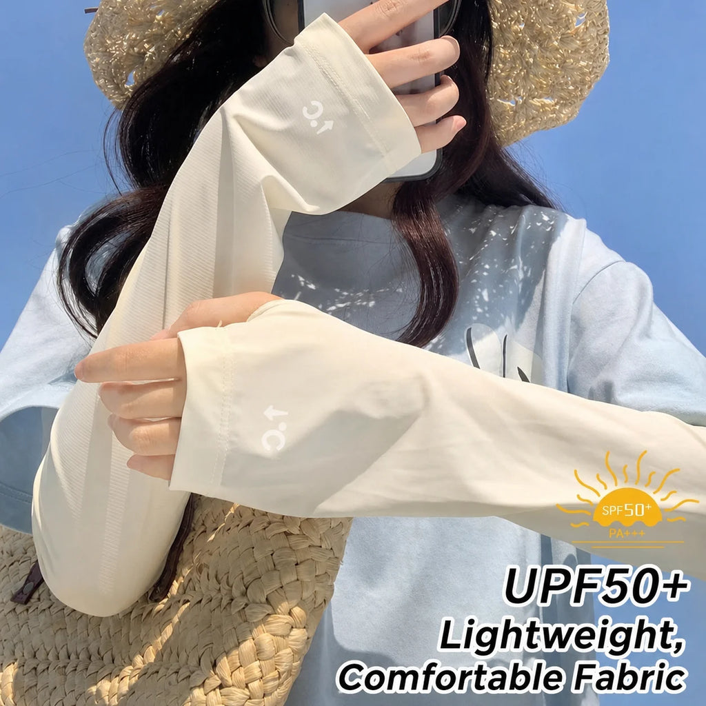 SWANS UPF50+ Ice Silk Sun Protection Arm Sleeves for Women Sun Protection Arm Sleeves SWANS