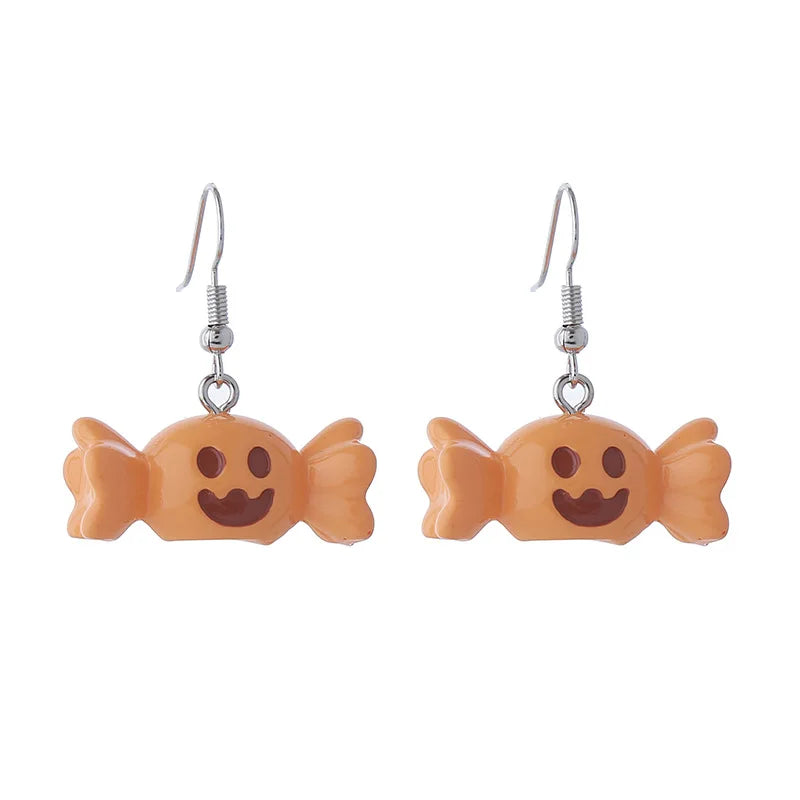 Halloween Mummy Pumpkin Skeleton Resin Dangle Earrings Resin Dangle Earrings SWANS Style 10