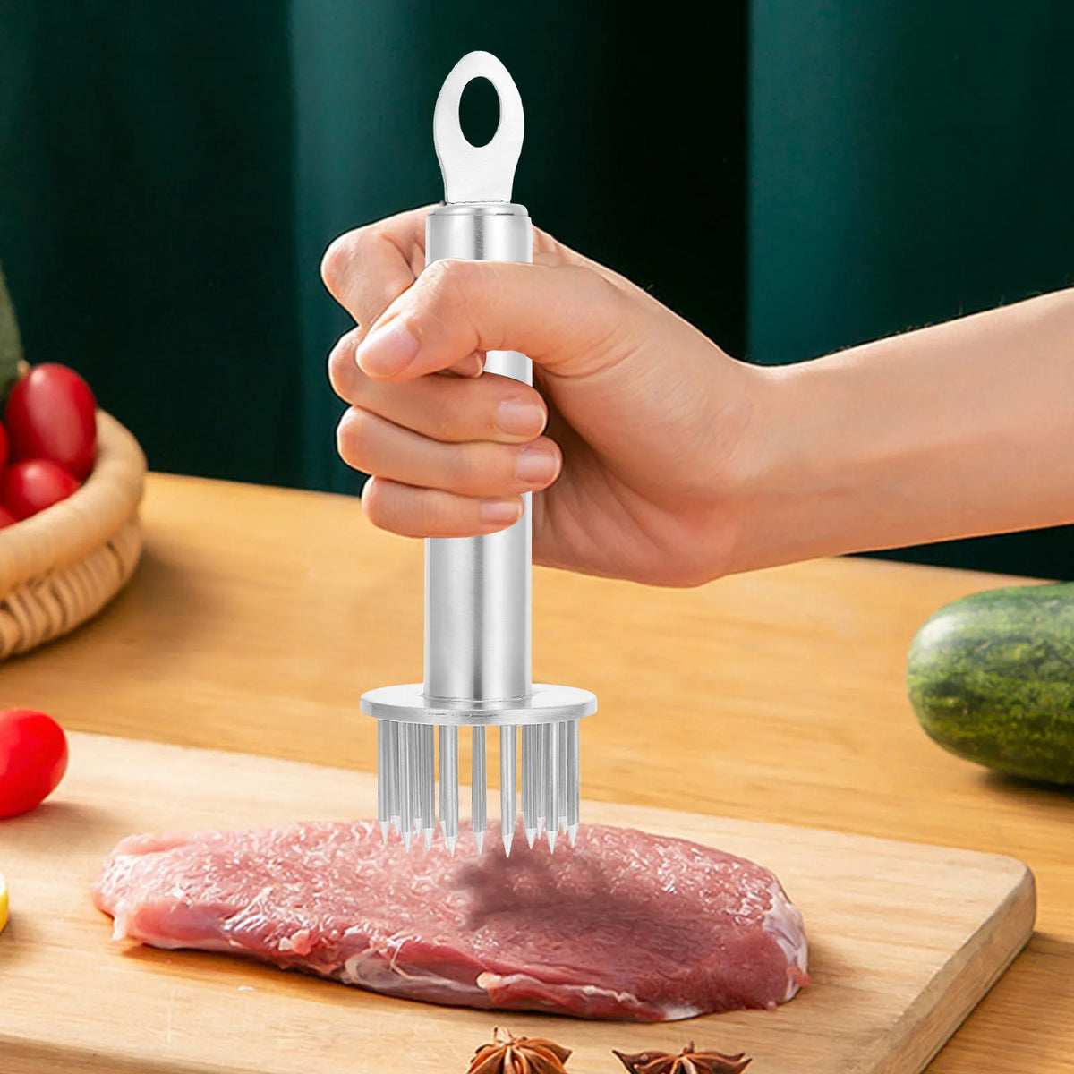 Stainless Steel Meat Tenderizer Needle Inserter Tool Meat Tenderizer Tool SWANS