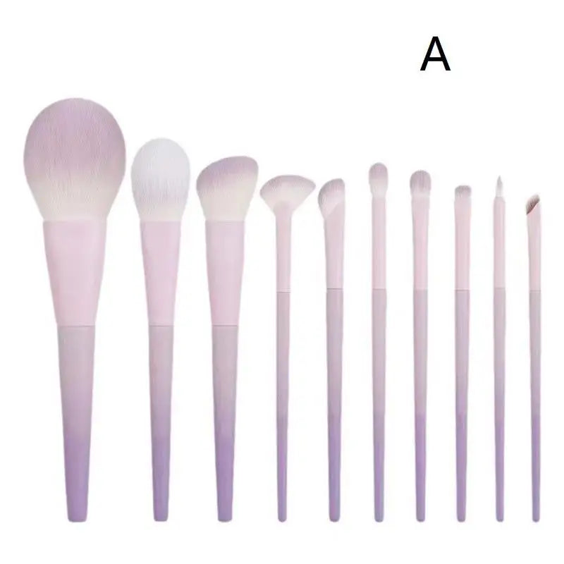 10-Piece Purple Makeup Brush Set – Powder, Shadow & Concealer Makeup Brush Set SWANS A