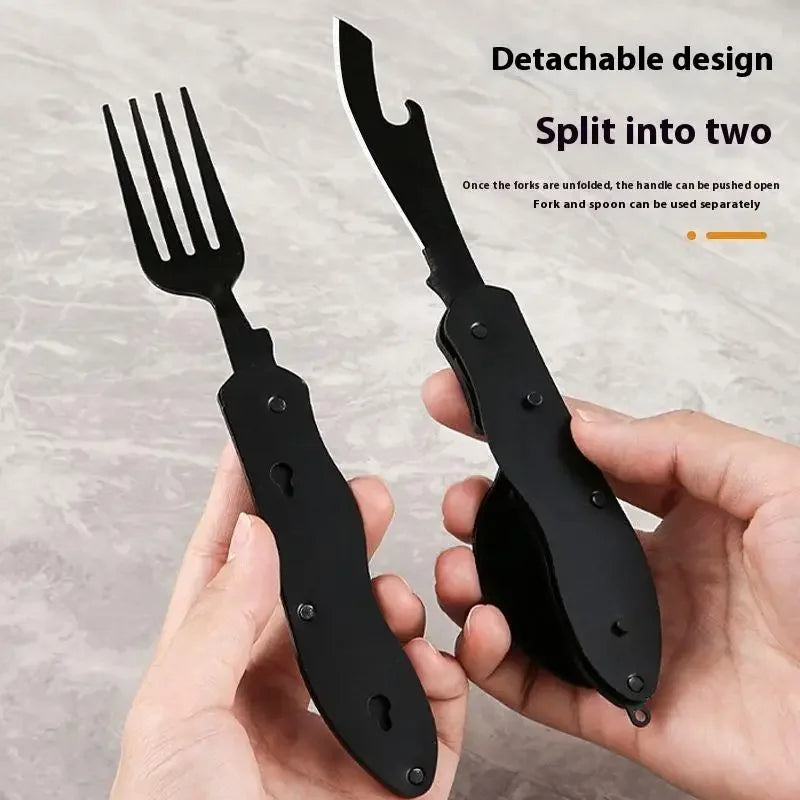 SWANS 3-in-1 Folding Camping Cutlery Set – Spoon Fork Knife Folding Camping Cutlery SWANS