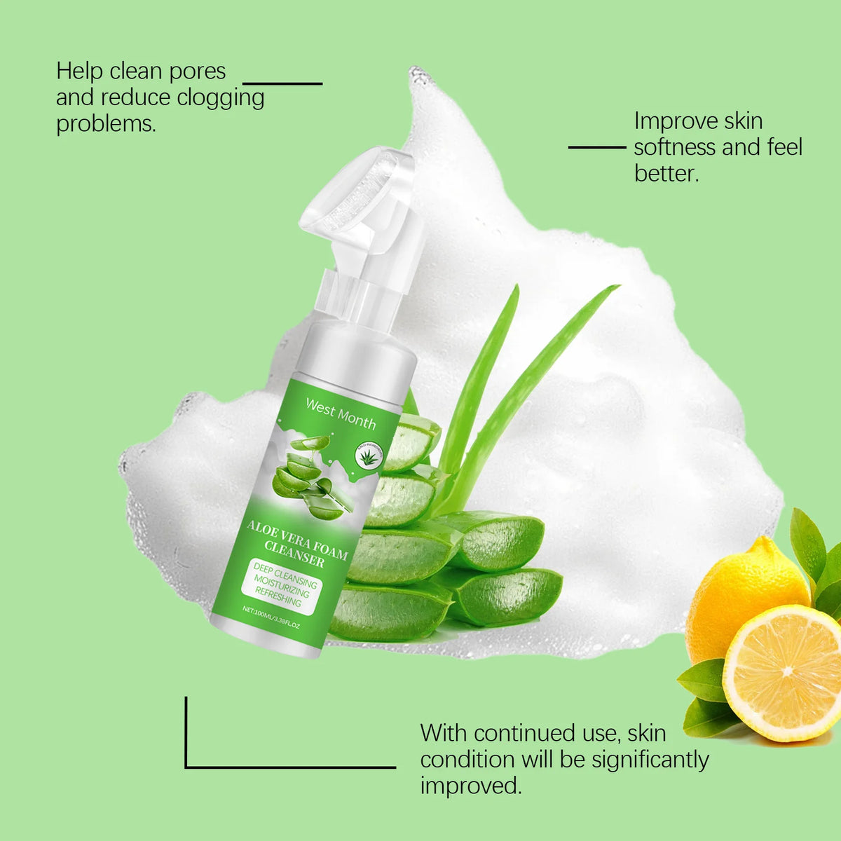 West&Month Brightening Foam Facial Cleanser 100ml Foam Facial Cleanser SWANS