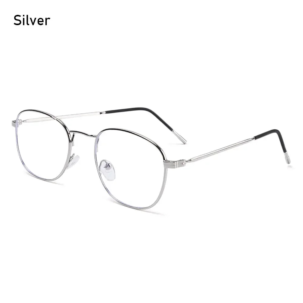 Ultralight Metal Square Blue Light Blocking Glasses – Unisex Blue Light Glasses SWANS Silver