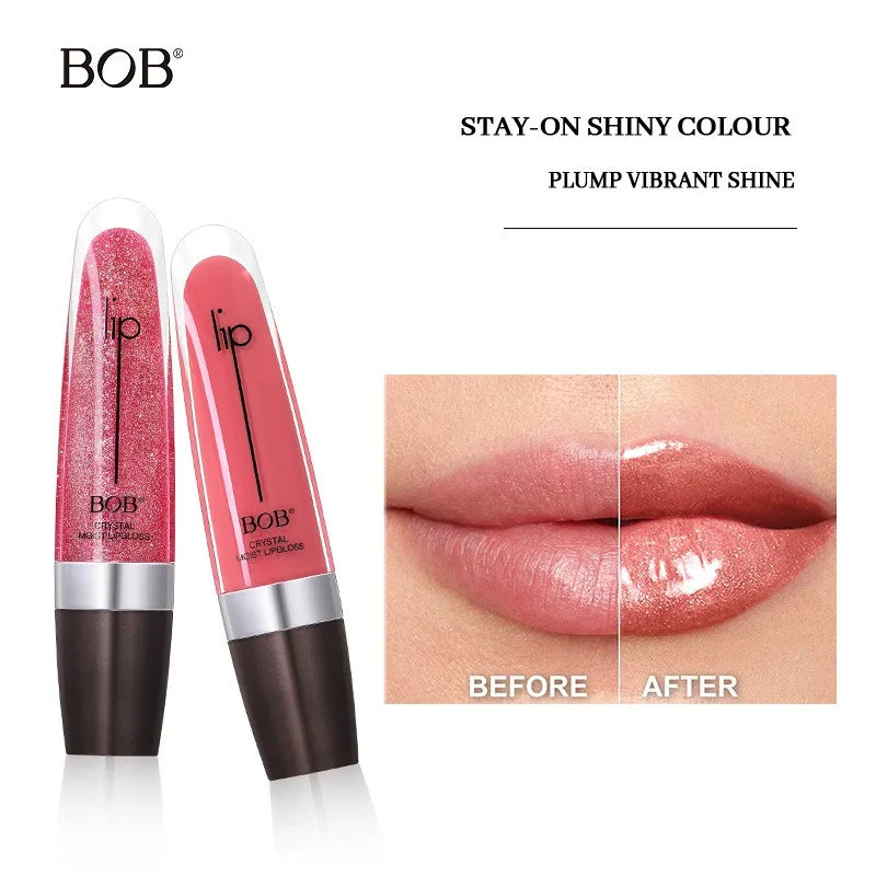 12-Color Mirror Lip Gloss – Pearl Glitter Hydrating Watery Shine Lip Gloss SWANS