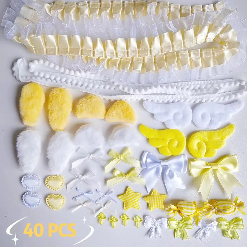 40-Piece Handmade Ear DIY Craft Material Set – Colorful Pack DIY Craft Kit SWANS yellow