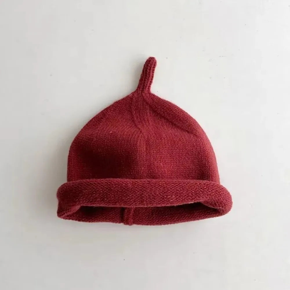 Kids Winter Knit Beanie Hat – Warm Cotton Baby Cap Ages 1–4 Kids Winter Beanie SWANS Wine Red