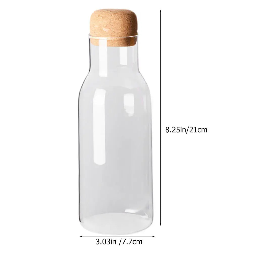 ROSENICE Cork Lid Crystal Glass Juice Bottle | Cold Drinks Glass Beverage Bottle SWANS