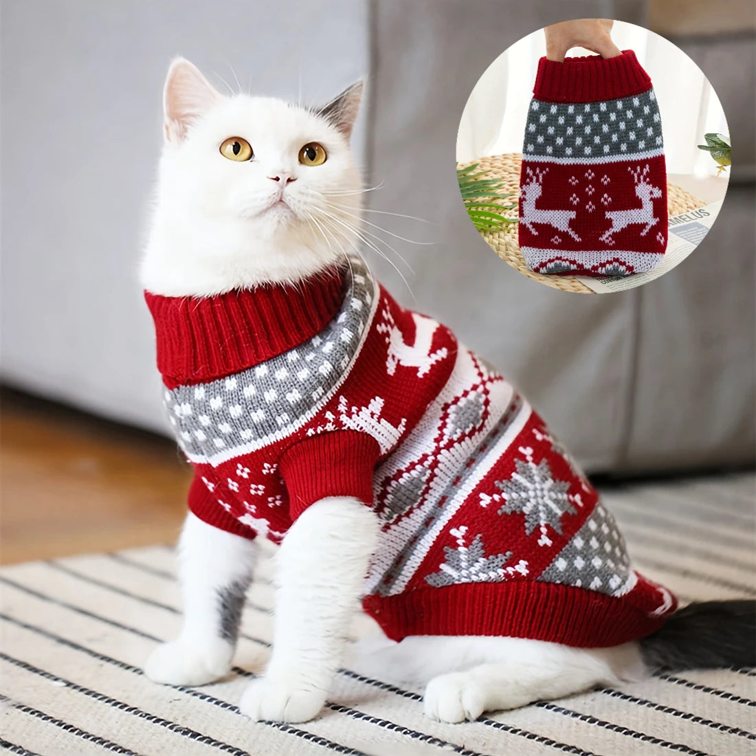 Warm Knitted Dog Sweater – Small & Medium Pet Winter Coat Pet Dog Sweater SWANS