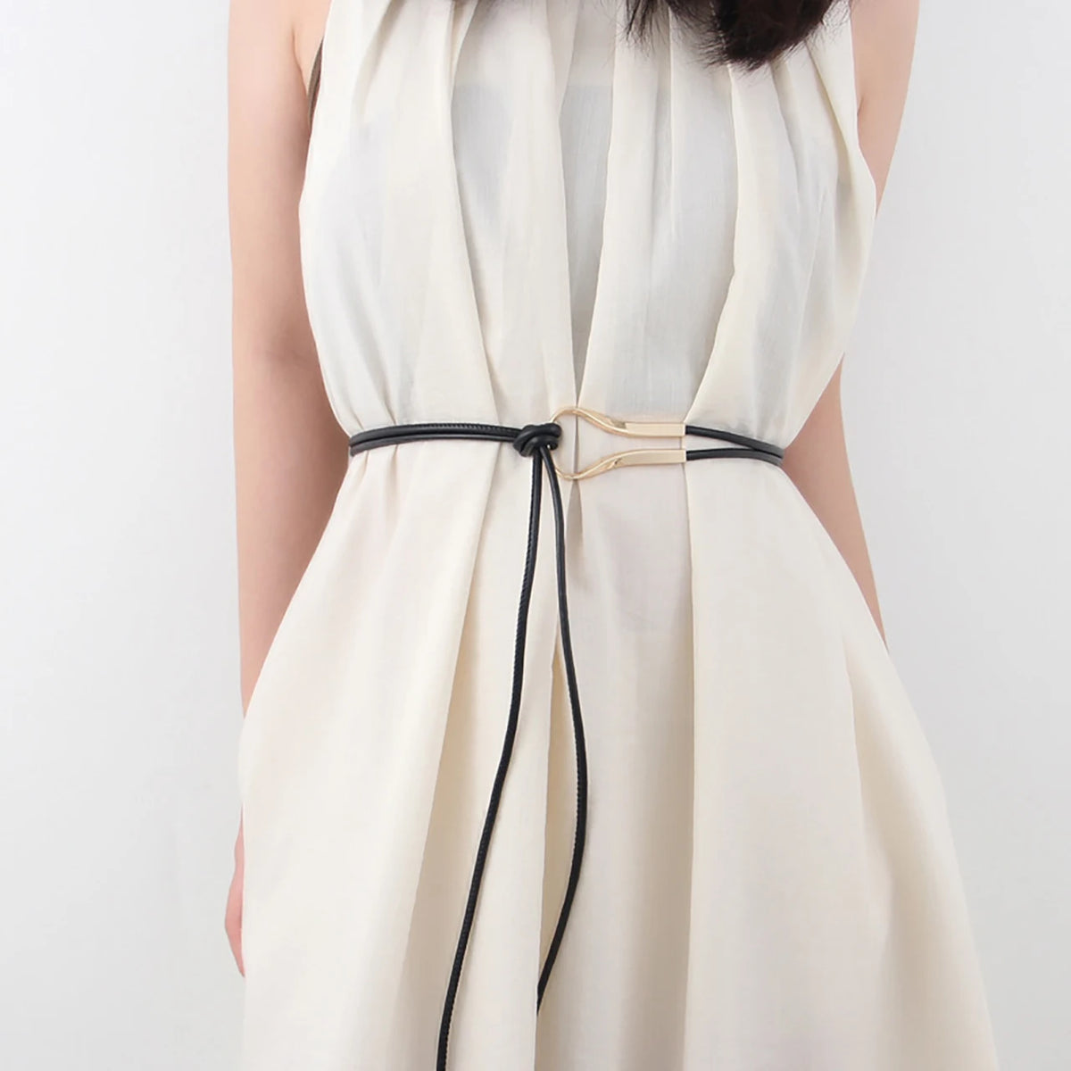 Women's PU Leather Knotted Thin Waist Belt – Decorative Girdle Women's Fashion Belt SWANS