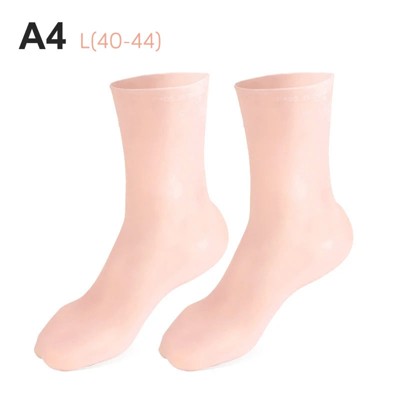 Silicone Moisturizing Gel Heel Socks – Foot Care Spa Protectors Gel Heel Socks SWANS A4