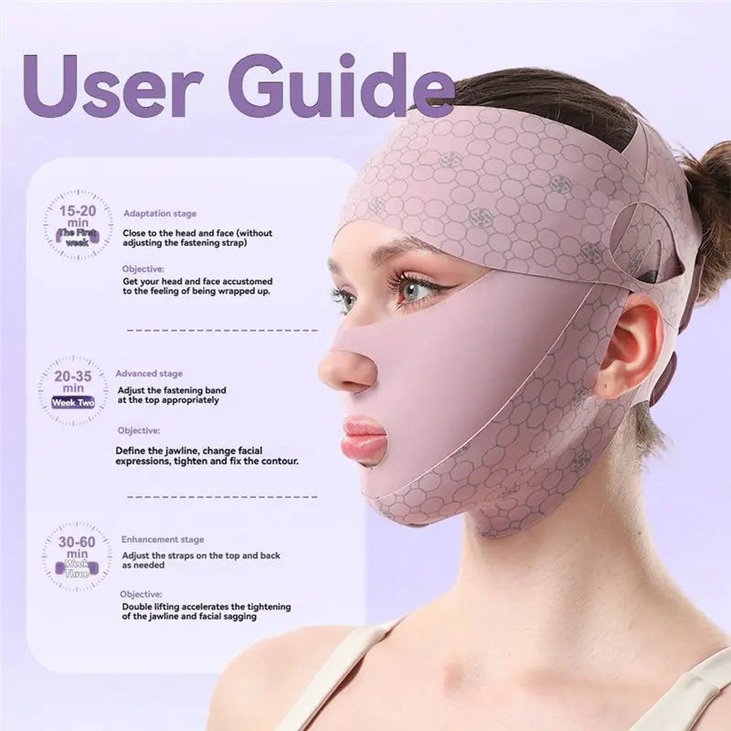 V-Shape Face Lifting Chin Belt & Forehead Strap Combo Set Face Lifting Strap SWANS