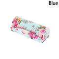 Retro Embroidered Lipstick Case with Mirror | Floral Brocade Lipstick Case SWANS Blue
