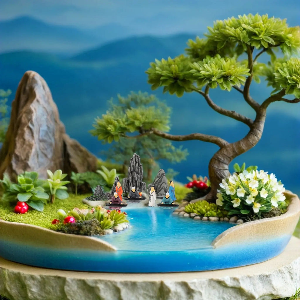 10-Pack Resin Miniature Chinese Sculptures Bonsai Garden Ornaments Miniature Resin Figurines SWANS