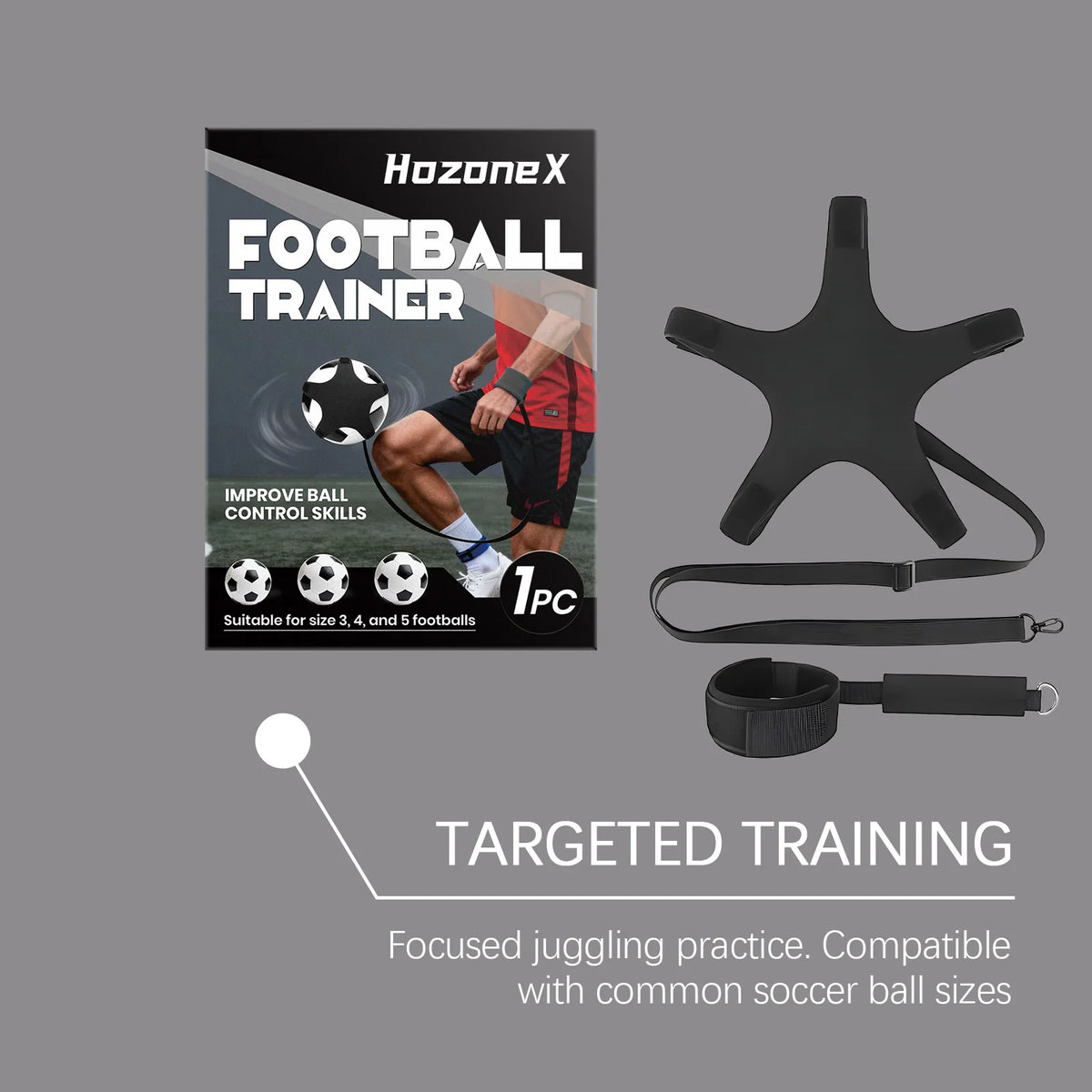 Adjustable Wristband Soccer Trainer – Size 3 4 5 Balls Soccer Training Aid SWANS