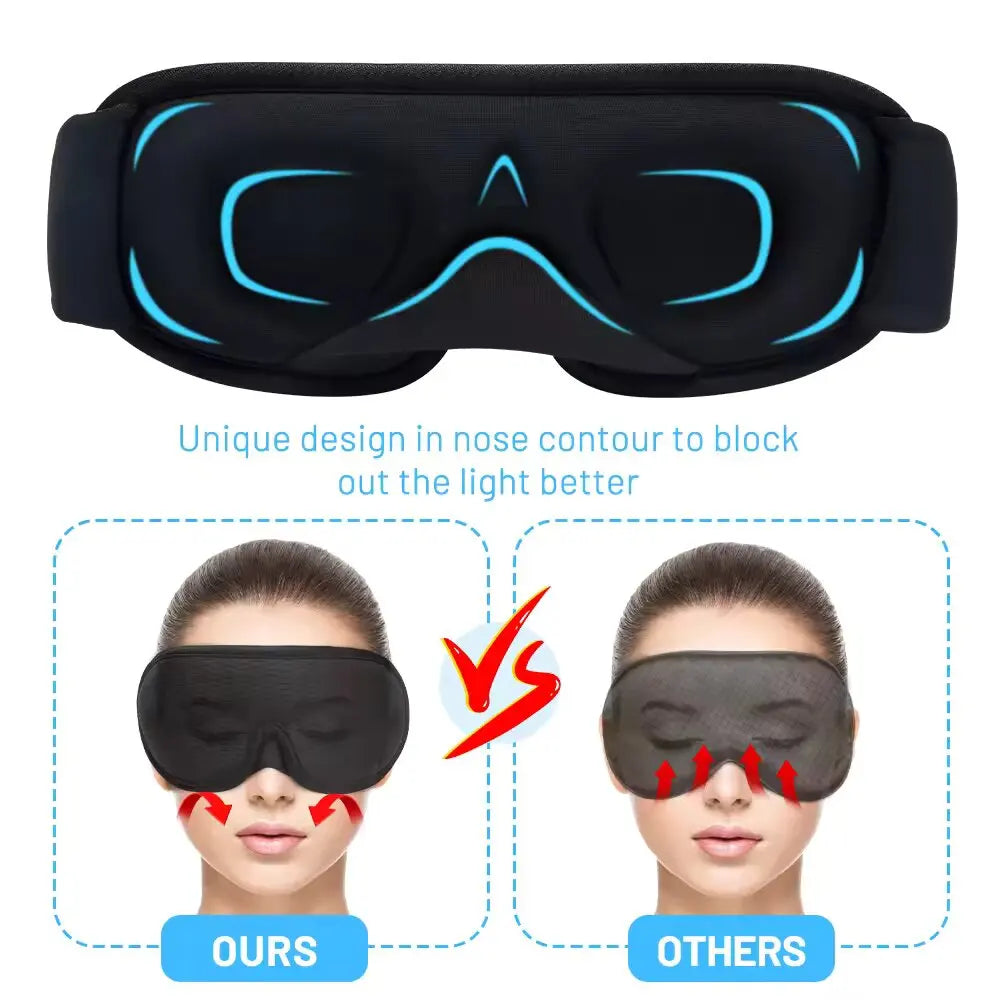 3D Sleep Mask – Total Blackout, Breathable & Adjustable Strap Sleep Eye Mask SWANS