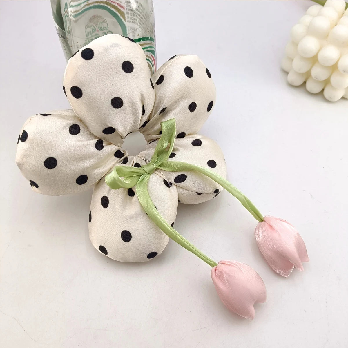 Tulip Bow Elastic Hair Tie – Floral Women's Hair Band Elastic Hair Band SWANS 04