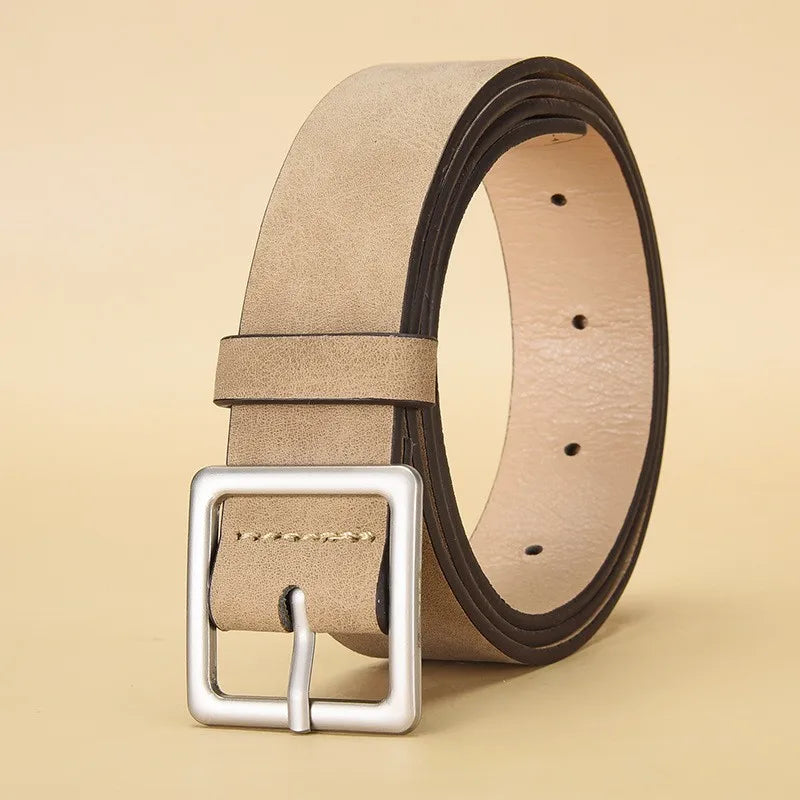 Women's Vintage Needle Buckle PU Leather Belt | Casual & Party PU Leather Belt SWANS khaki 105cm