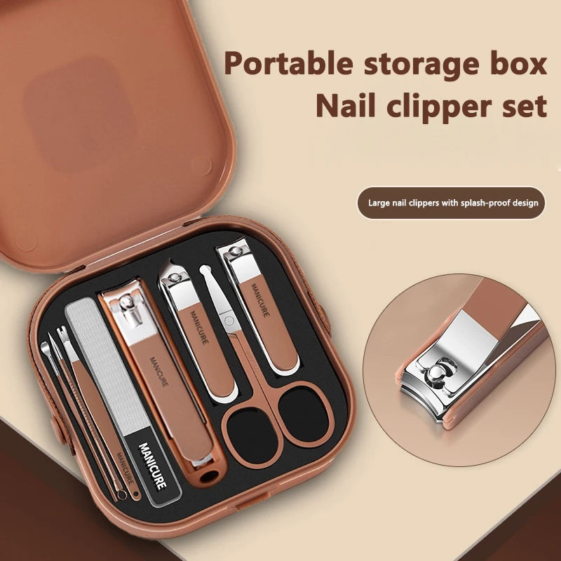 SWANS 8-Piece Anti-Splash Nail Clipper Manicure Set Nail Clipper Set SWANS
