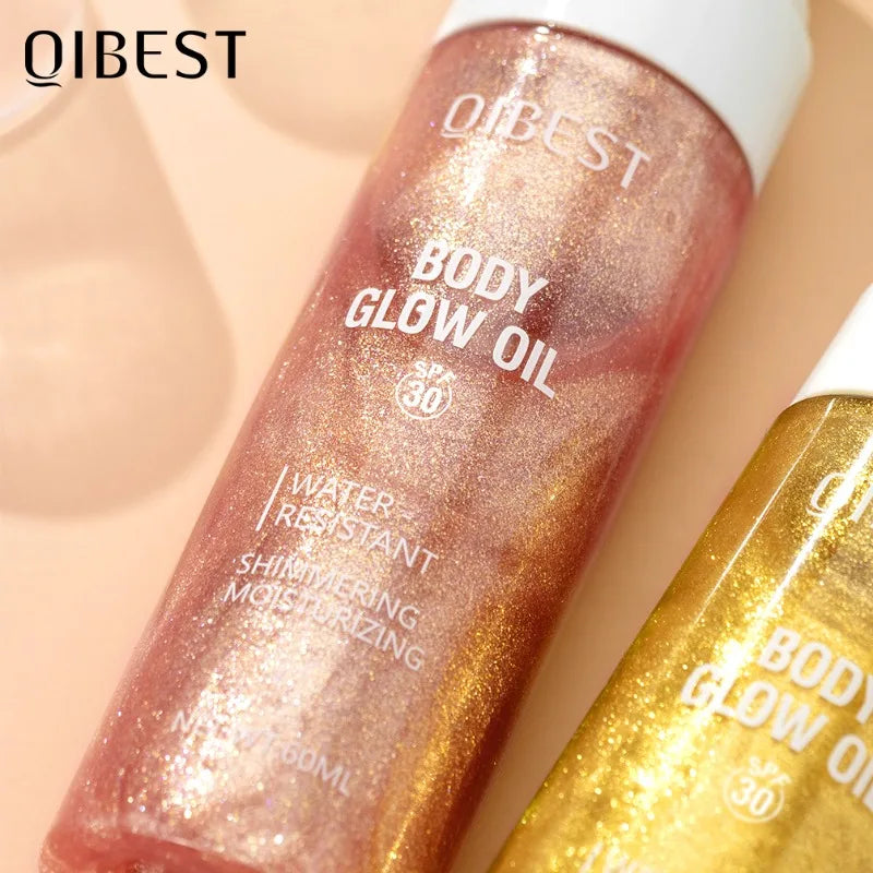 60ml Body Highlighter Oil – Gold Bronzer & Shimmer Liquid Body Highlighter Oil SWANS