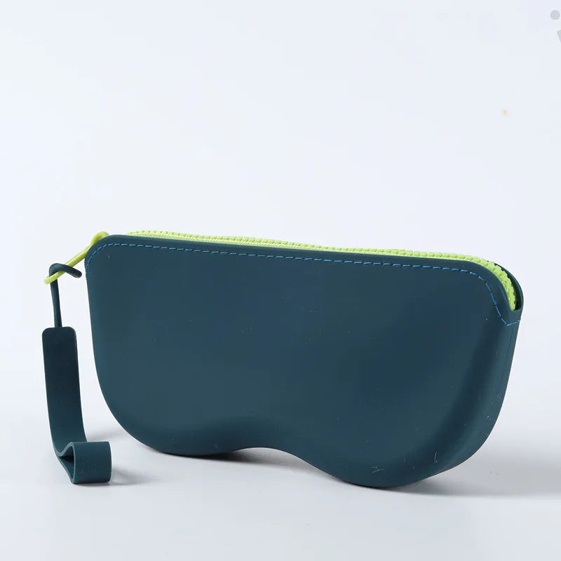 Soft Silicone Zipper Eyeglass Case – Waterproof & Dustproof Eyeglass Case SWANS Dark Green