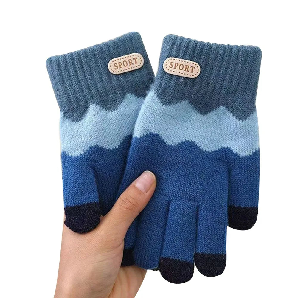 Kids Winter Full Finger Gloves – Warm Windproof Mittens Ages 6–14 Kids Winter Gloves SWANS Blue