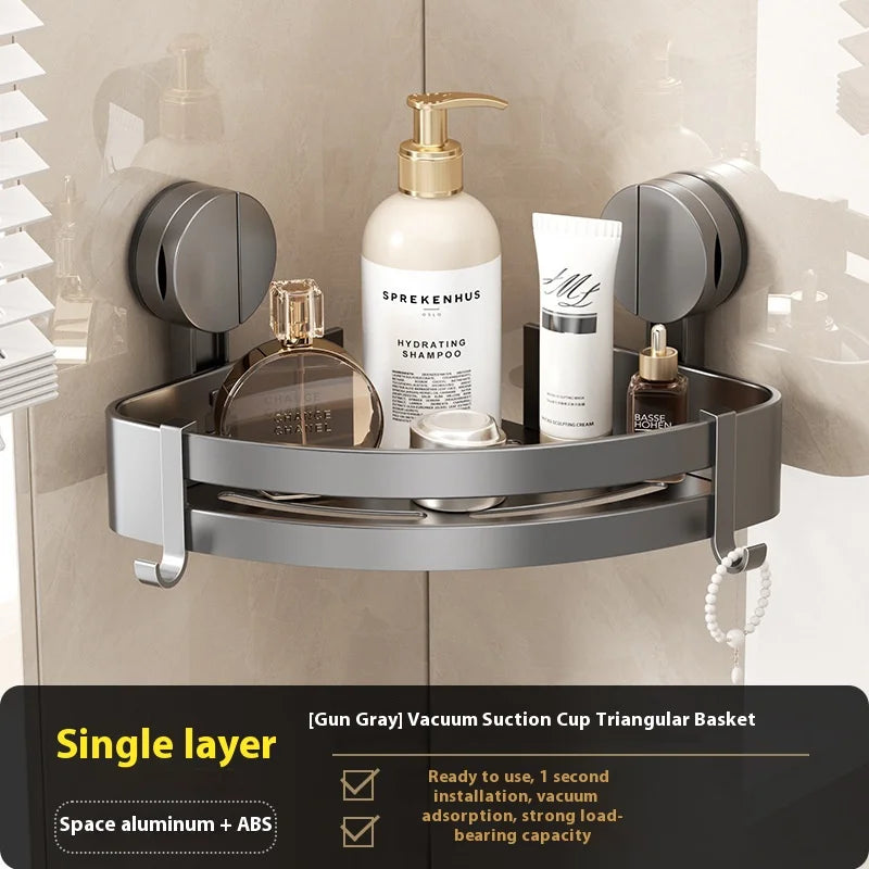 SWANS No-Drill Suction Cup Towel Rack – Double Bar & Hook Bathroom Towel Rack SWANS Suction single-layer