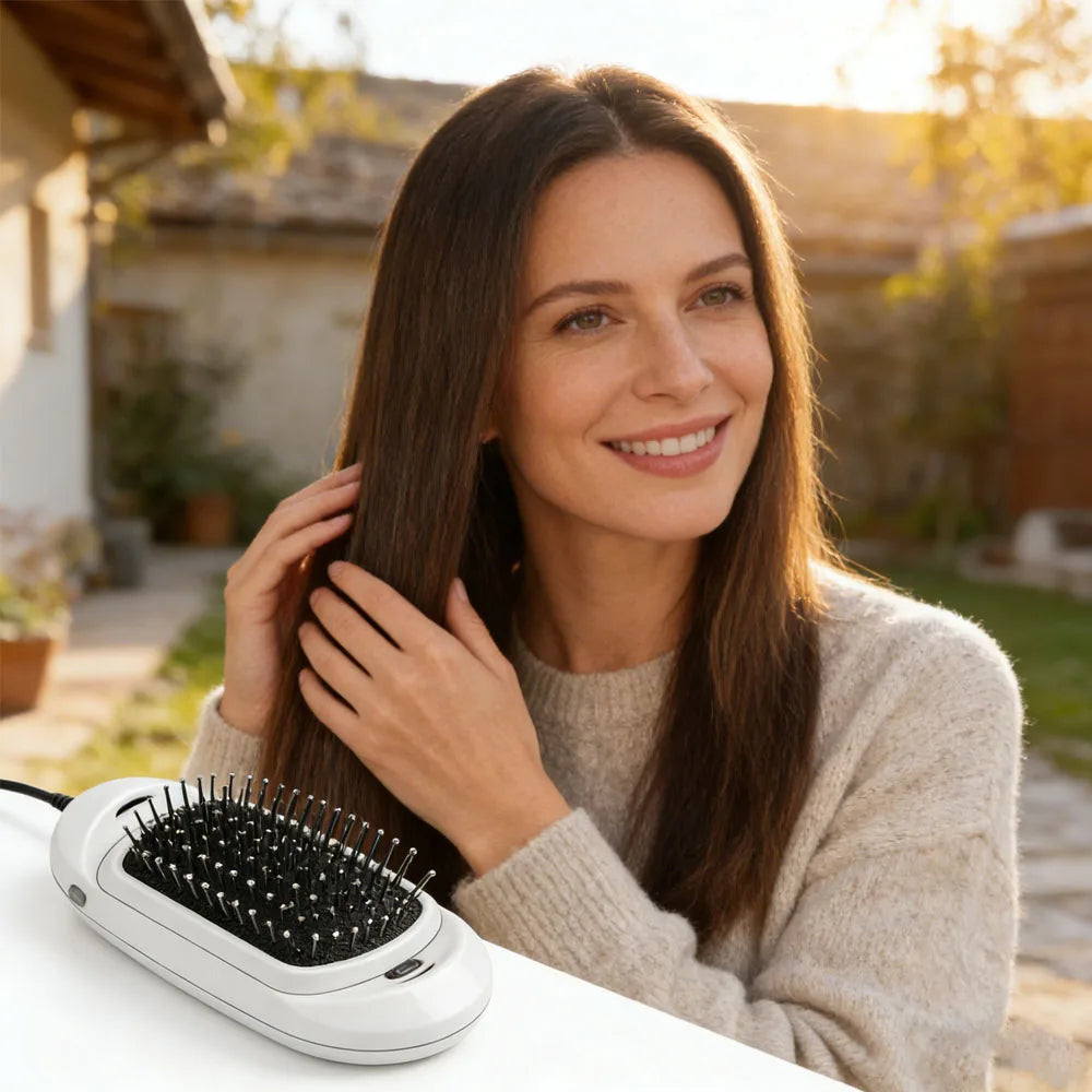 YIBER Anti-Static Ionic Hairbrush – Frizz Control All Hair Types Ionic Hairbrush SWANS