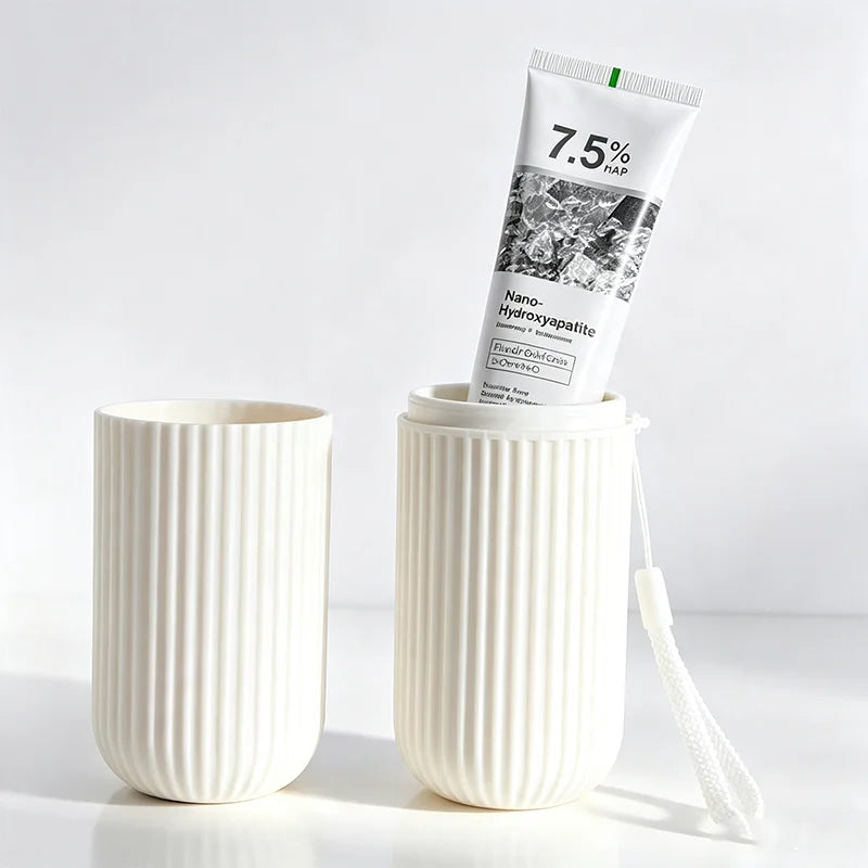 SWANS Travel Toothbrush Cup & Nano-Hydroxyapatite Toothpaste Set Travel Oral Care Set SWANS set 1