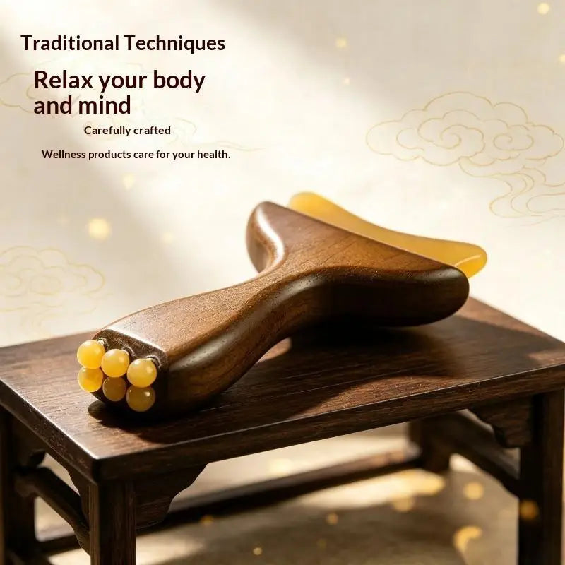 Gua Sha Facial Massage Board with Beads – Face Neck & Body Gua Sha Massage Tool SWANS