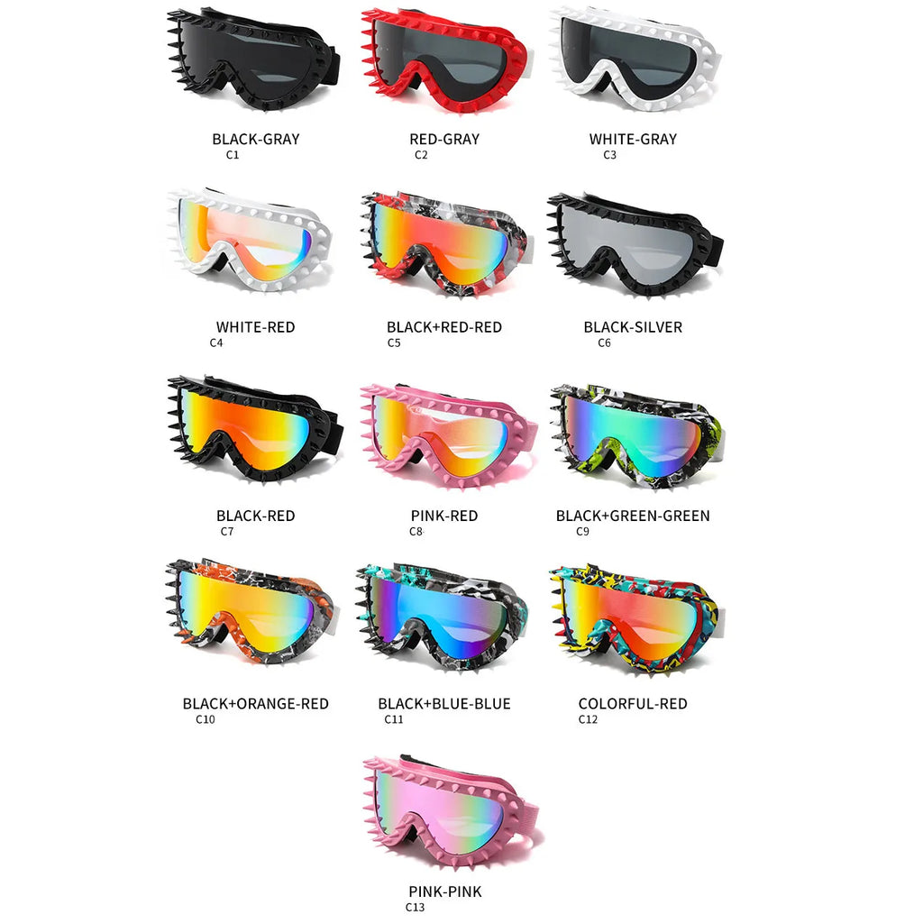 TOYEARN Steampunk Y2K Big Frame Rivet Sunglasses UV400 Fashion Sunglasses SWANS