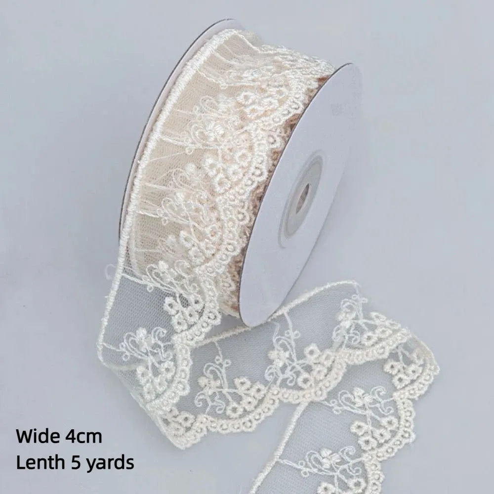 Hollow Lace Ribbon Jacquard Polyester DIY Craft – 5 Yards Lace Craft Ribbon SWANS