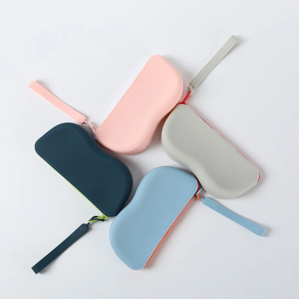 Soft Silicone Zipper Eyeglass Case – Waterproof & Dustproof Eyeglass Case SWANS