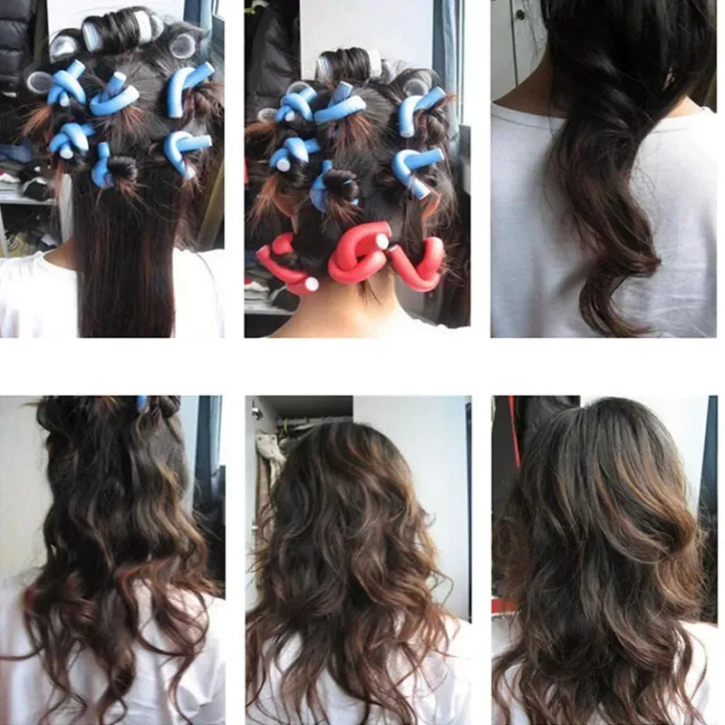 10-Pack Heatless Foam Hair Curler Rollers – Bendy Twist Curl Set Hair Curler Rollers SWANS