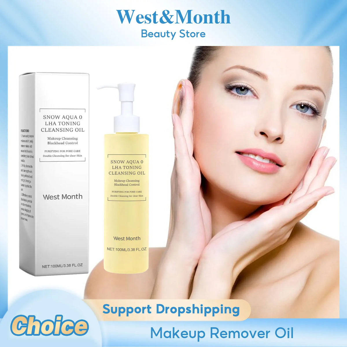 WEST MONTH Citrus Facial Cleansing Oil – Makeup Remover 100ml Facial Cleansing Oil SWANS