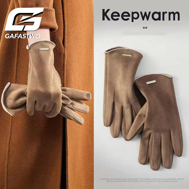 Women's Touchscreen Winter Gloves – Suede Windproof Warm Winter Gloves SWANS