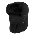 Windproof Winter Bomber Hat – Unisex Russian Trapper Snow Cap Winter Bomber Hat SWANS Black