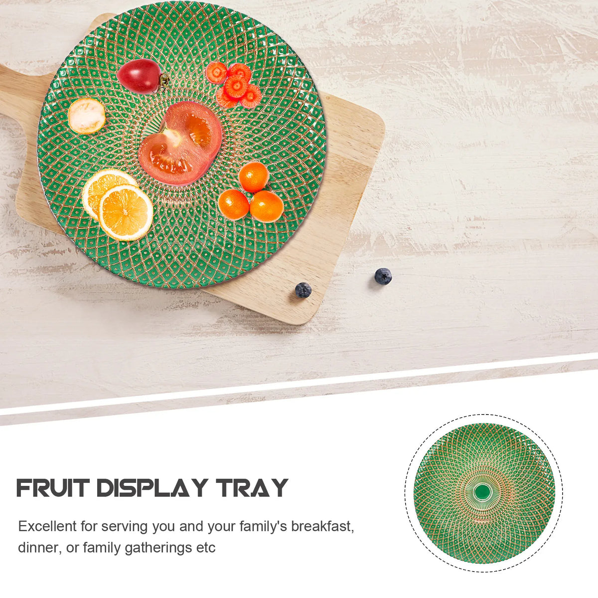 ROSENICE Glass Fruit Plate & Cake Serving Tray | Party Dish Glass Serving Tray SWANS