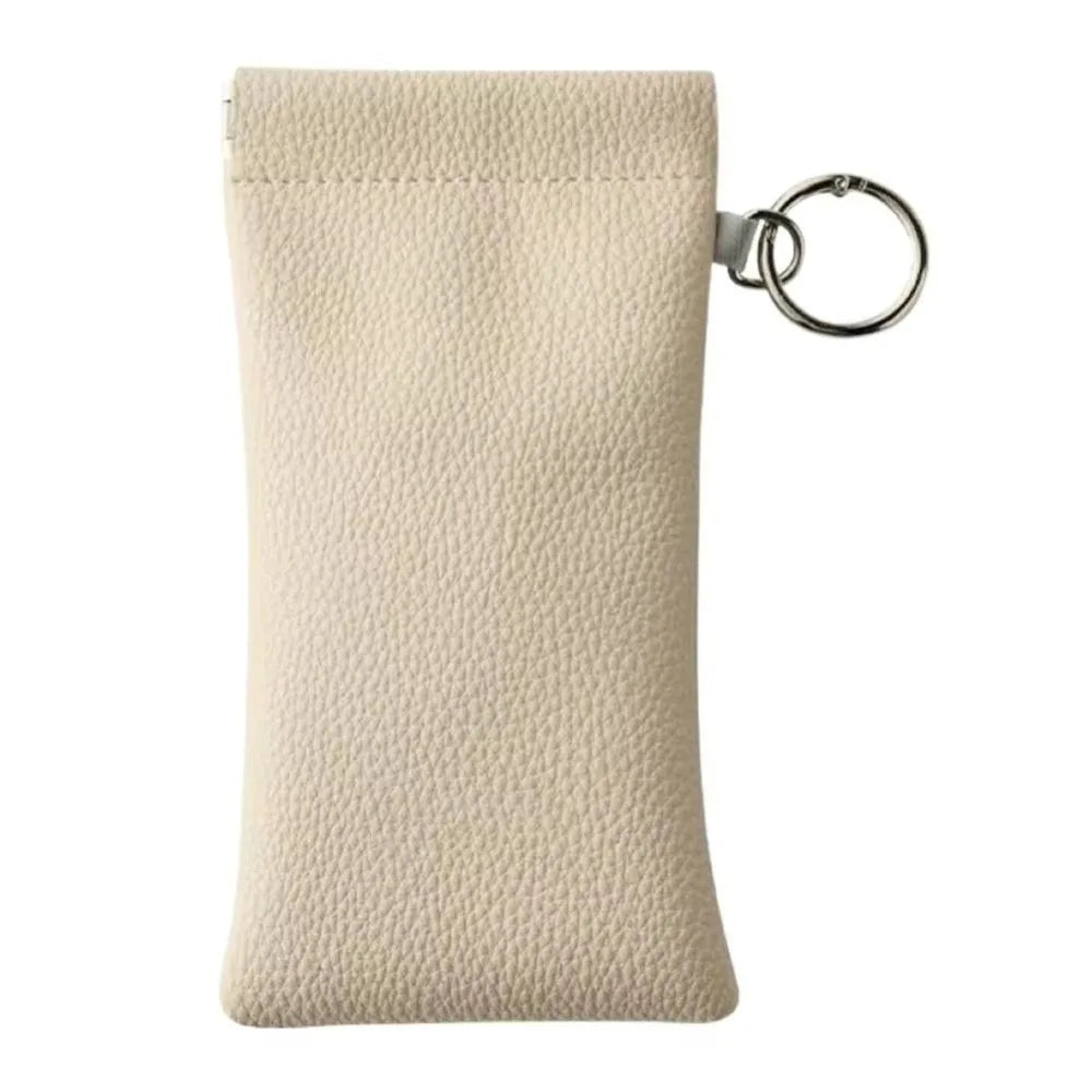Soft PU Leather Sunglasses Case with Cleaning Cloth – Unisex Eyewear Case SWANS White