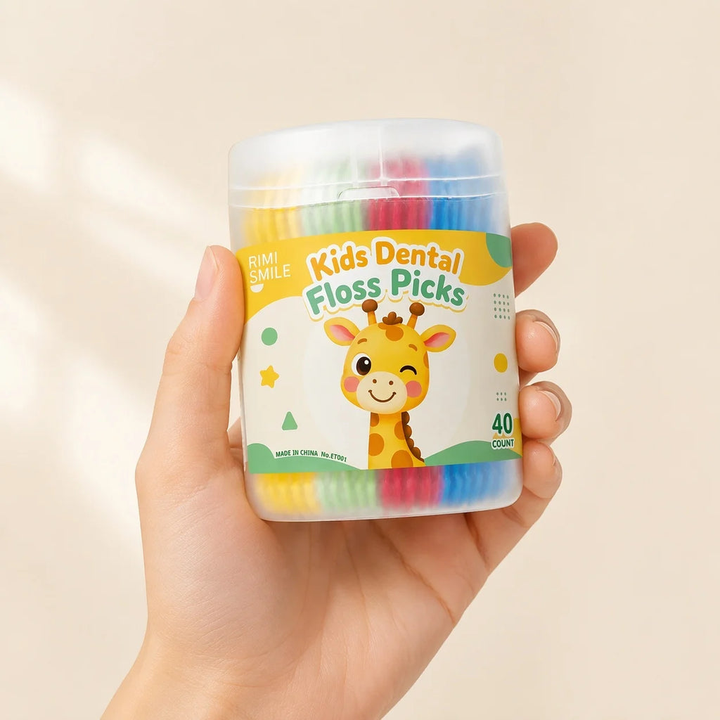 Kids Giraffe Dental Floss Picks 40-Count – Fun Disposable Flossers Kids Dental Flossers SWANS