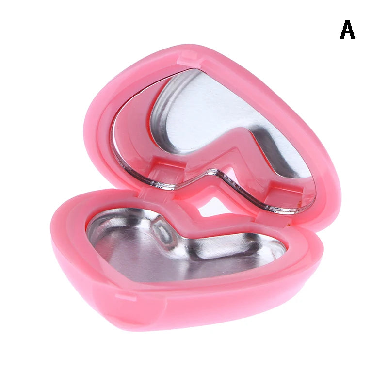 Heart Shape Refillable Makeup Palette Case with Mirror Makeup Palette Case SWANS pink