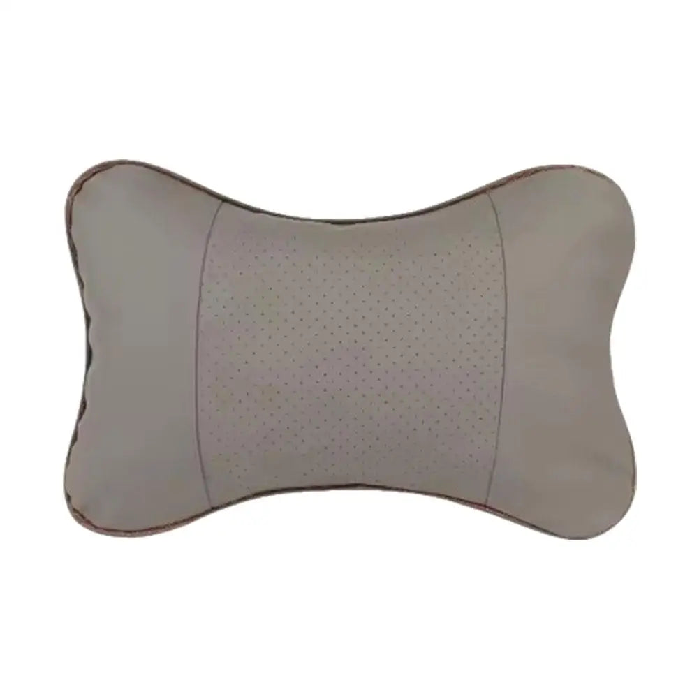 SWANS PU Leather Car Headrest Neck Pillow – Breathable Mesh Car Neck Pillow SWANS 1pcs gray