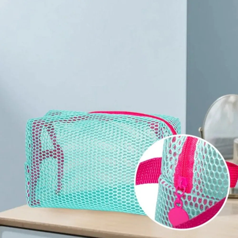 SWANS Mesh Makeup Bag – Large Capacity Travel Cosmetic Organizer Cosmetic Storage Bag SWANS