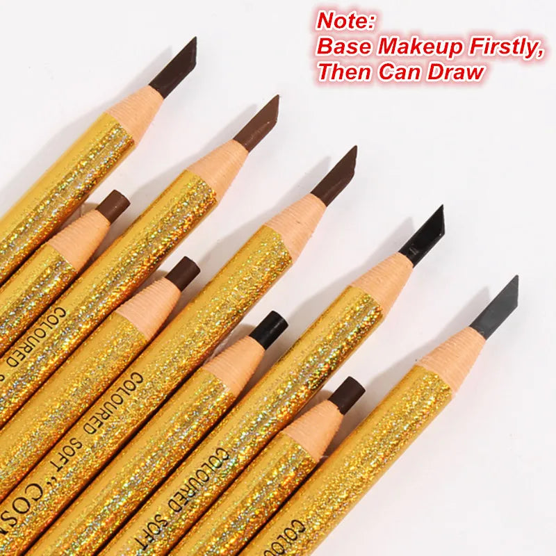 DANNYHOO 12-Pack Waterproof Eyebrow Pencil Set – 5 Shades Eyebrow Pencil Set SWANS
