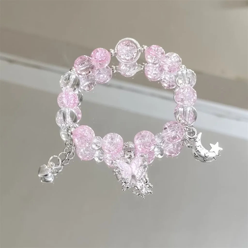 Star Crystal Glass Beaded Bracelet – Y2K Best Friend Jewelry Beaded Charm Bracelet SWANS Style 10