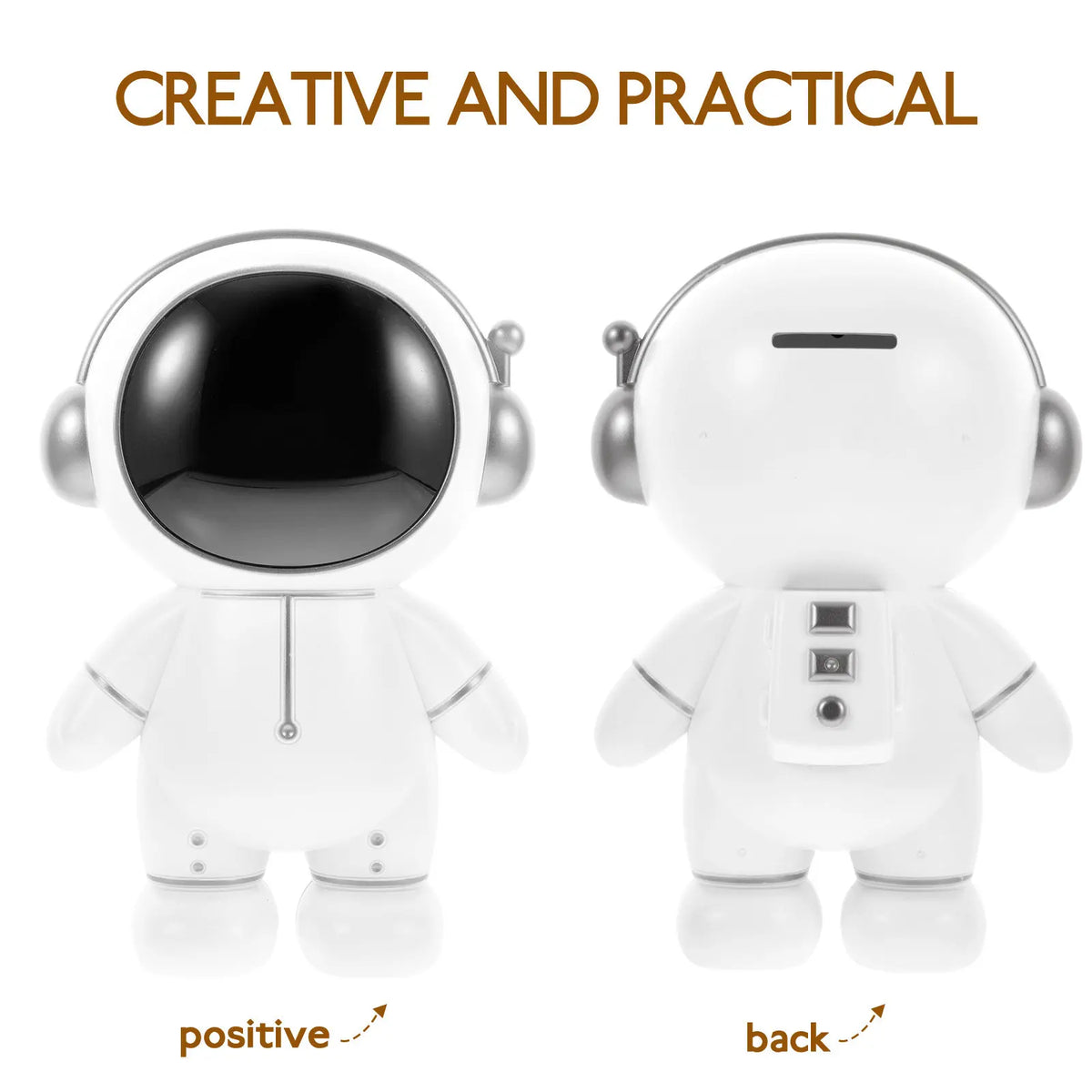Astronaut Piggy Bank – Large Vinyl Spaceman Coin Bank & Decor Decorative Piggy Bank SWANS