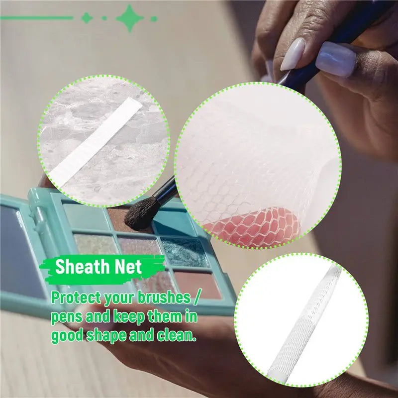 20-Pack Makeup Brush Guards Mesh Protector Sheaths – White Makeup Brush Guards SWANS