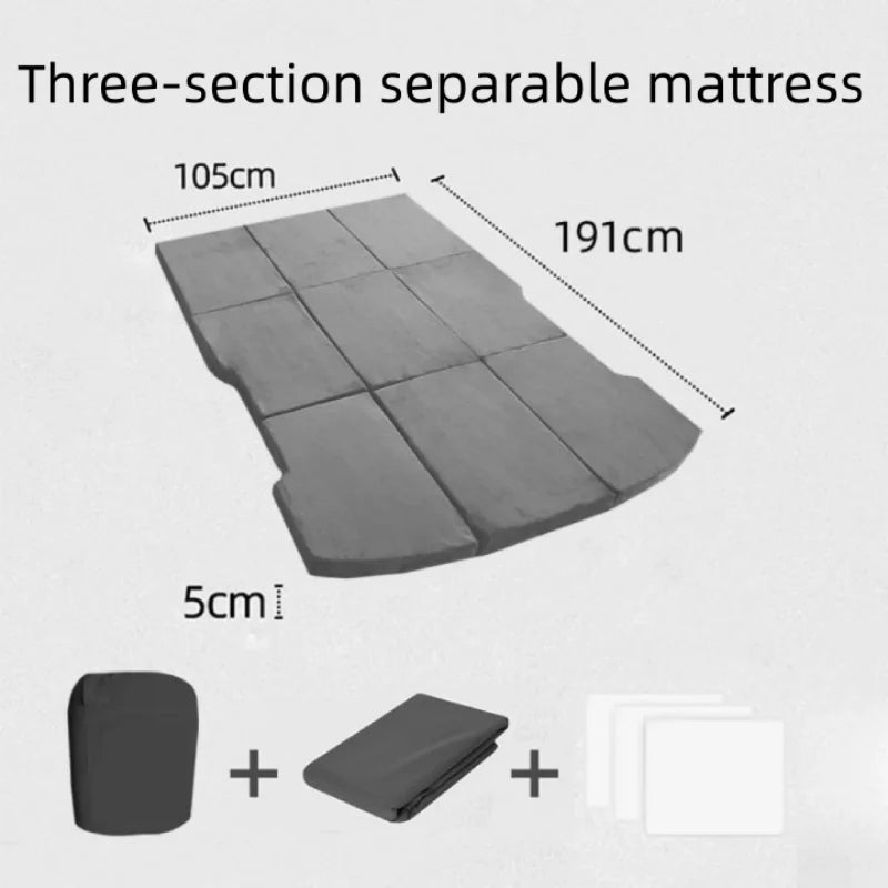 Tesla Model Y Car Camping Mattress – Foam & Hardwood Sleep Pad Car Camping Mattress SWANS Three fold